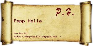Papp Hella névjegykártya